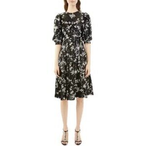 Erdem Emiliana Vine Sequin A-line Dress In Black/white Size US 6